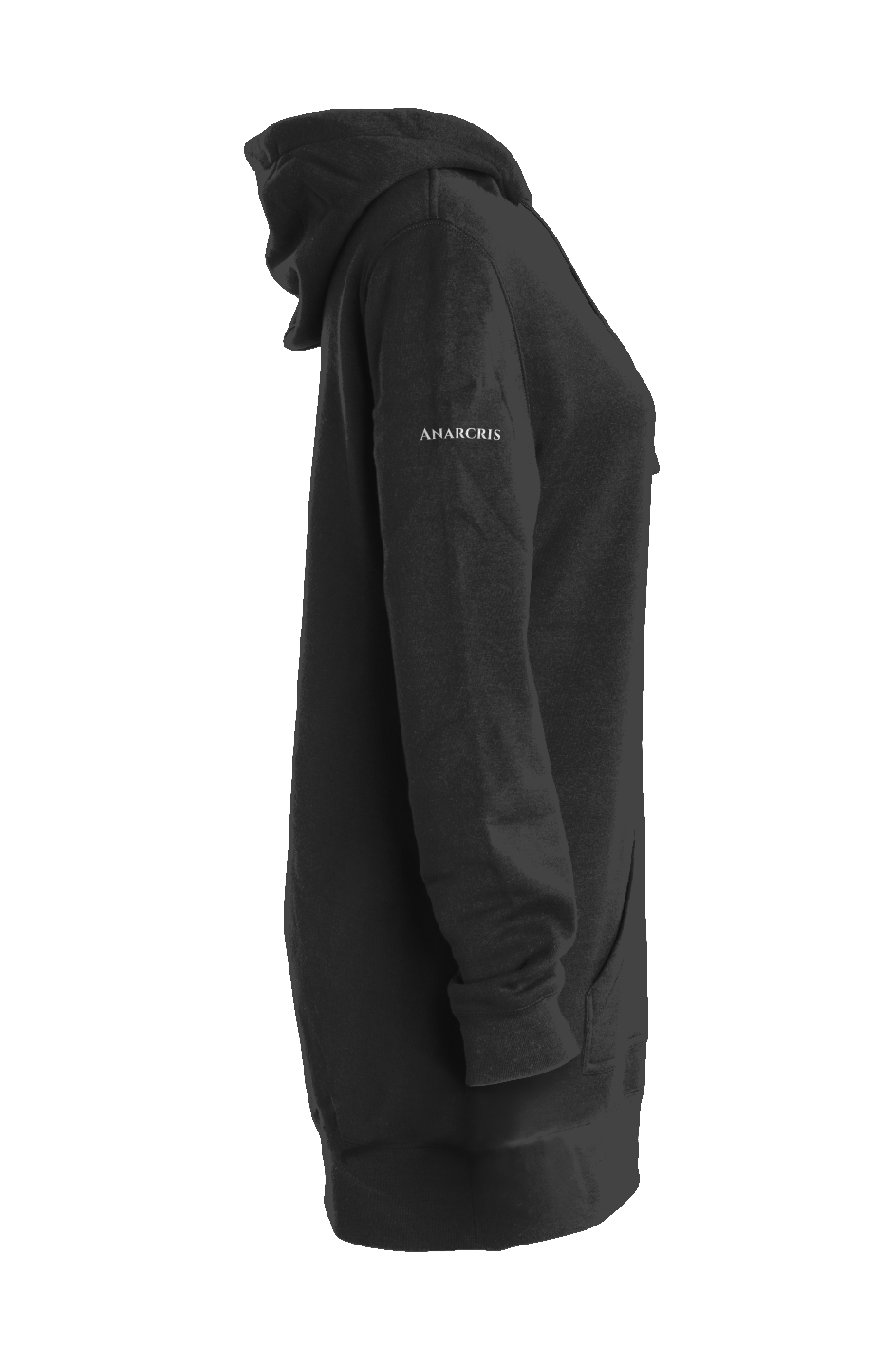 ANARCRIS Hooded Sweatshirt Dress — Fleece-Lined Streetwear with Thumbhole Cuffs