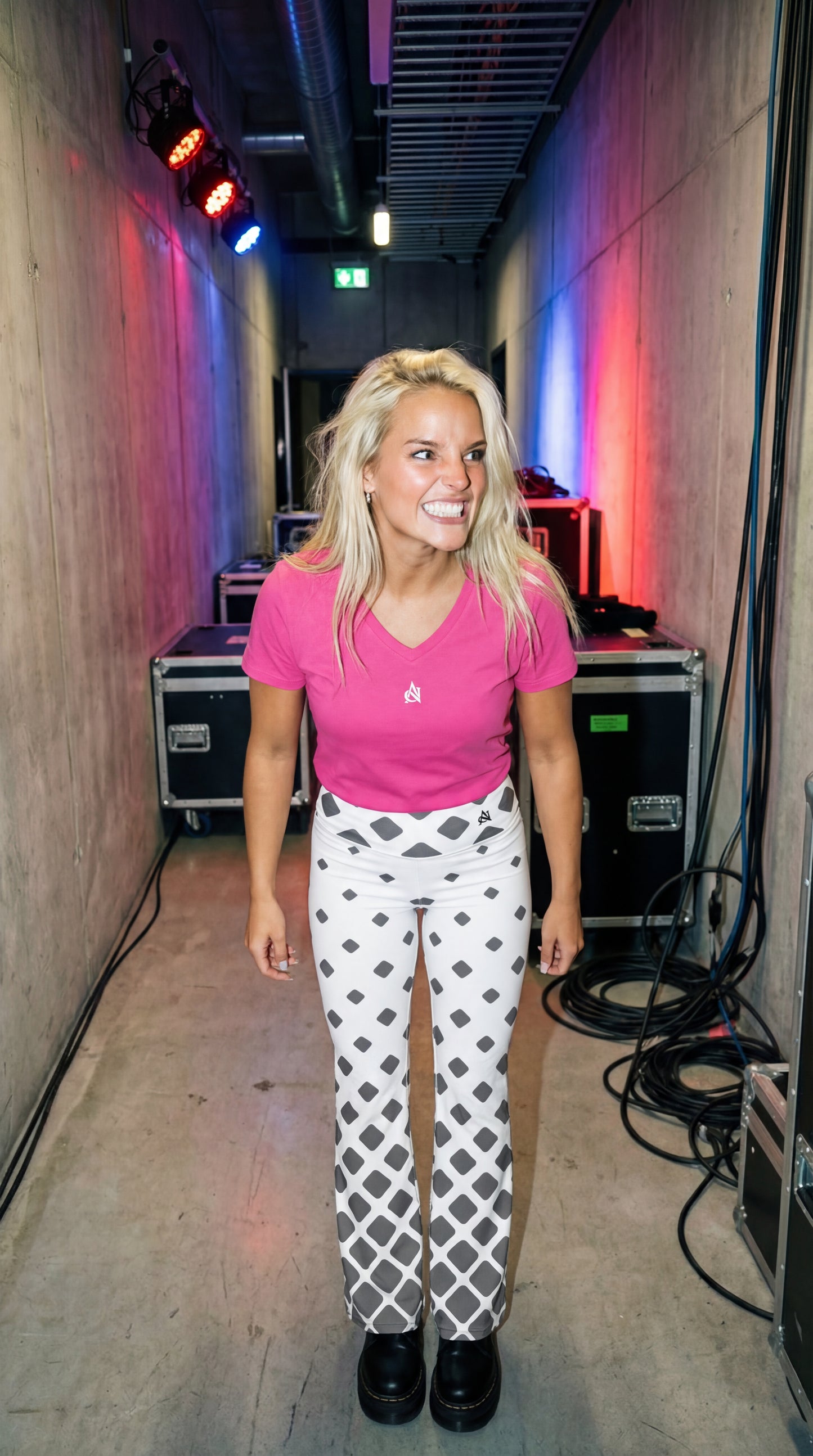 ANARCRIS All-Over Print Flare Leggings — High-Waist Sculpting Fit