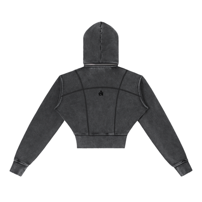 Vintage Washed Cropped Hoodie
