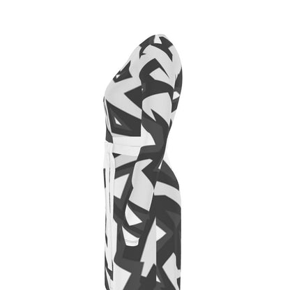 Monochrome Wrap Dress