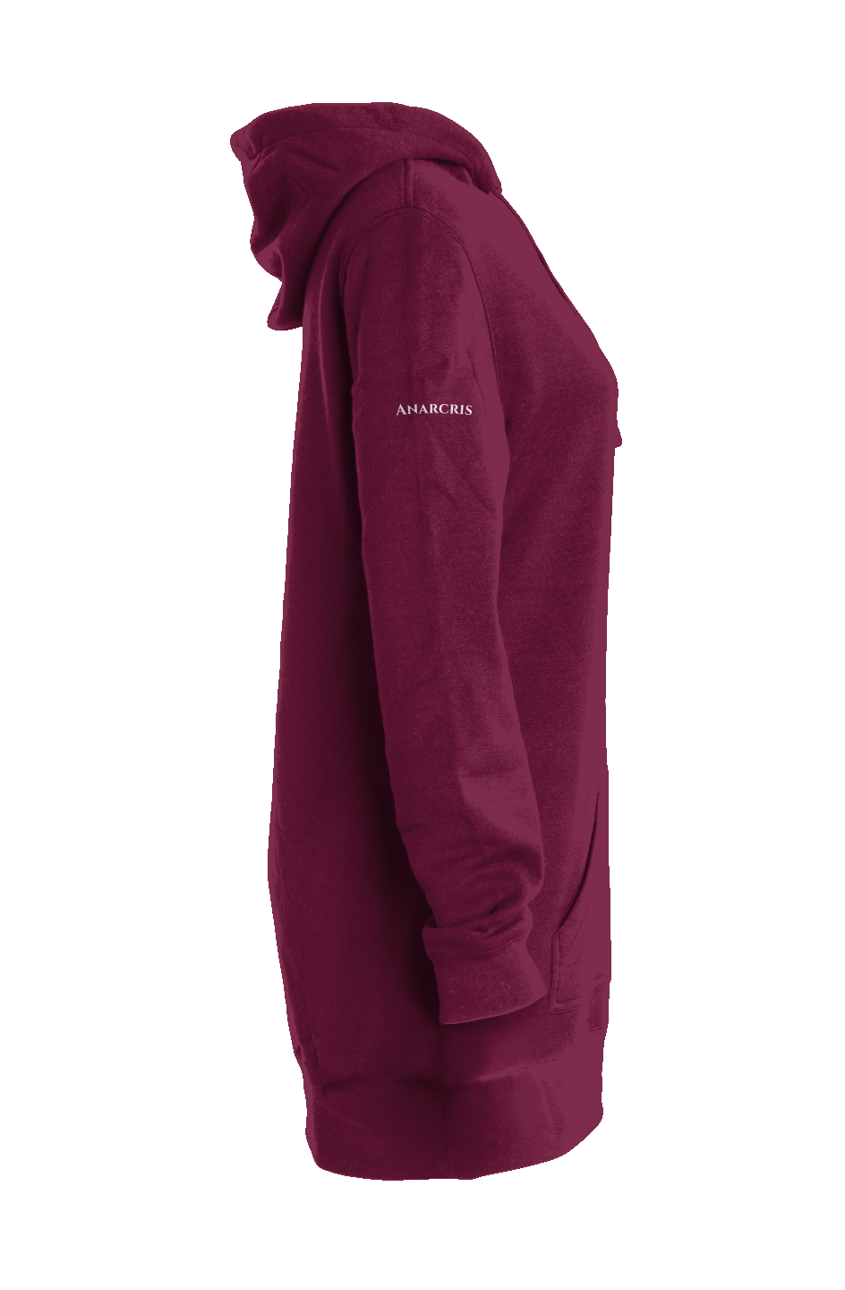 ANARCRIS Hooded Sweatshirt Dress — Fleece-Lined Streetwear with Thumbhole Cuffs