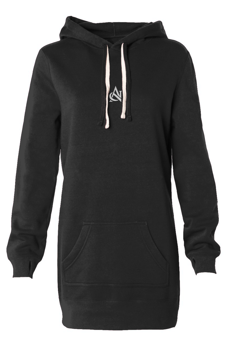 ANARCRIS Hooded Sweatshirt Dress — Fleece-Lined Streetwear with Thumbhole Cuffs