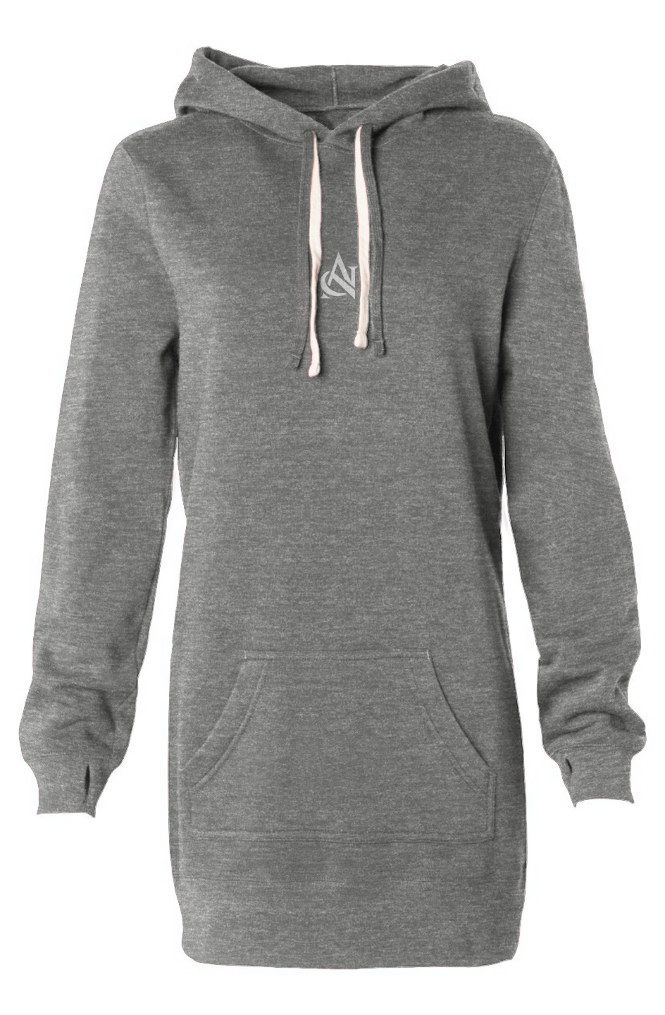 ANARCRIS Hooded Sweatshirt Dress — Fleece-Lined Streetwear with Thumbhole Cuffs