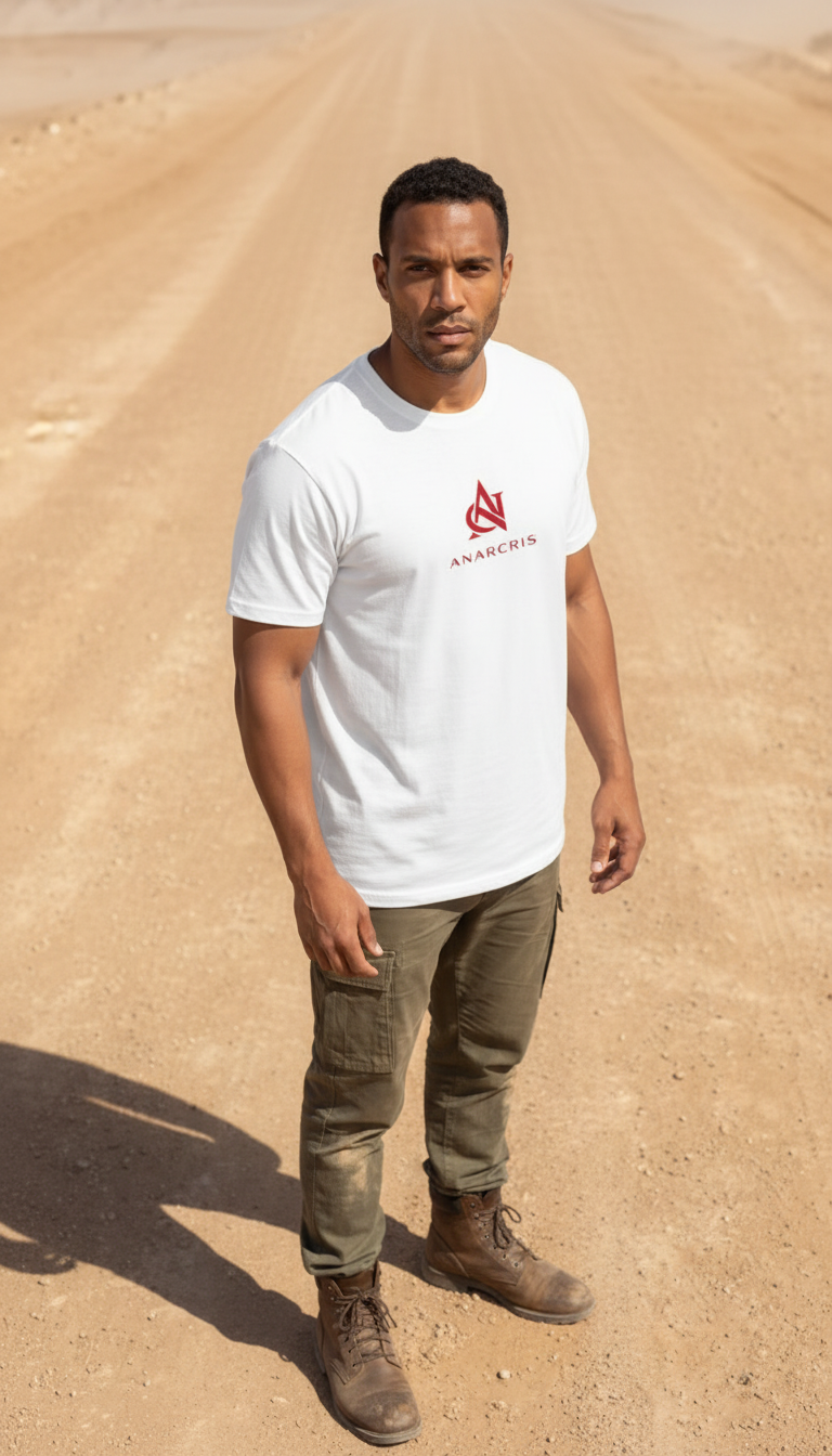 ANARCRIS Men's Premium Tee — Heavyweight Minimal Logo Streetwear Shirt