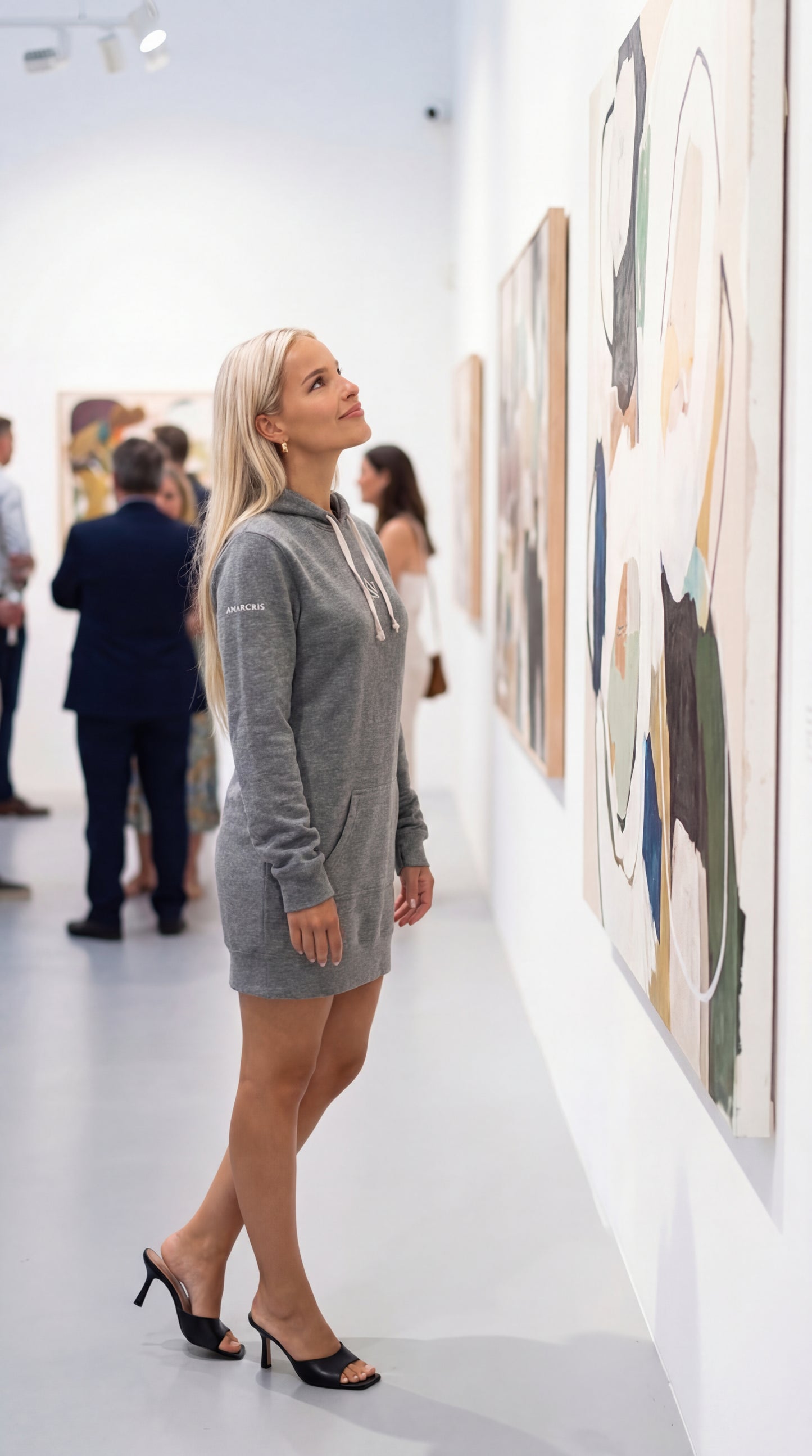 ANARCRIS Hooded Sweatshirt Dress — Fleece-Lined Streetwear with Thumbhole Cuffs