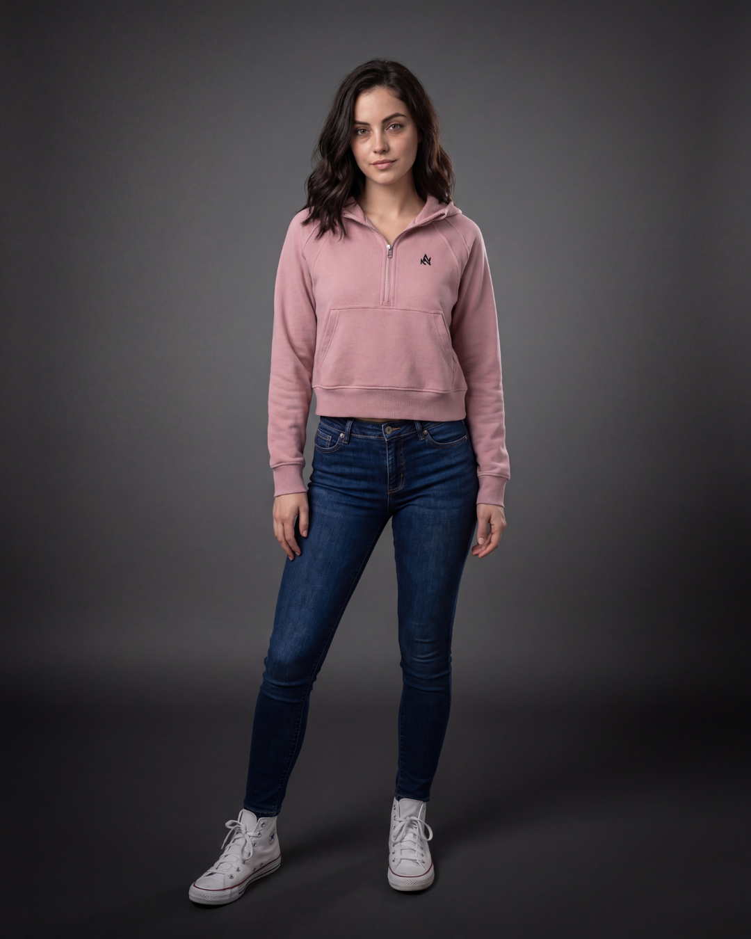 Cropped Half-Zip Hoodie